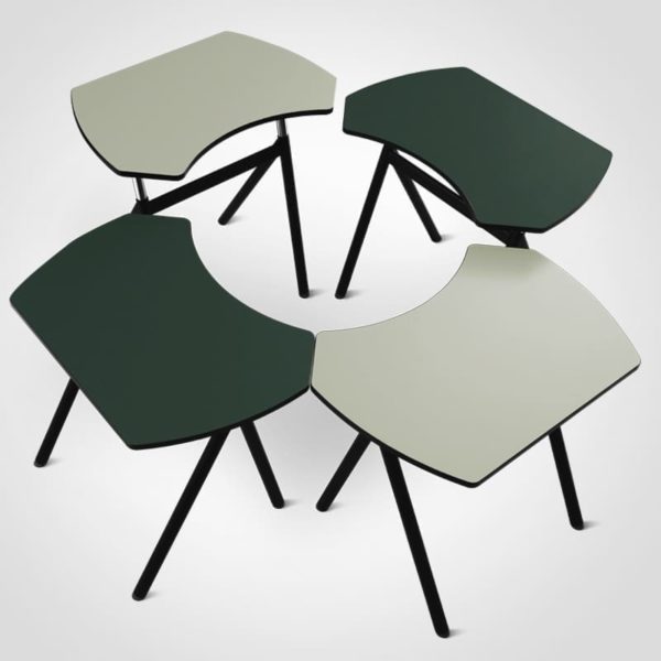 The BLOSSOM table top is designed to blossom in different formations. Part of the StandUp table series.