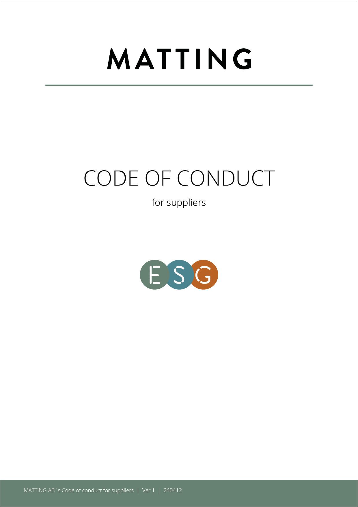 Code of Conduct Matting AB